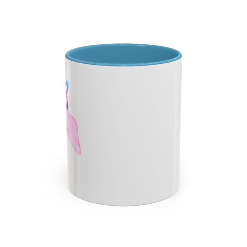 Blue Saturn Wrapped In A Pink Bow Accent Coffee Mug