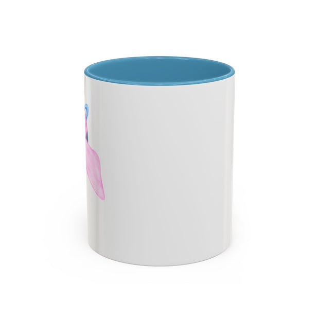 Blue Saturn Wrapped In A Pink Bow Accent Coffee Mug