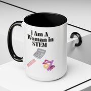 'I Am A Woman In STEM' Accent Coffee Mug