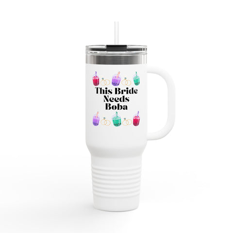 'This Bride Needs Boba' Insulated Travel Mug, 40oz