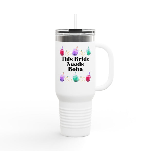'This Bride Needs Boba' Insulated Travel Mug, 40oz