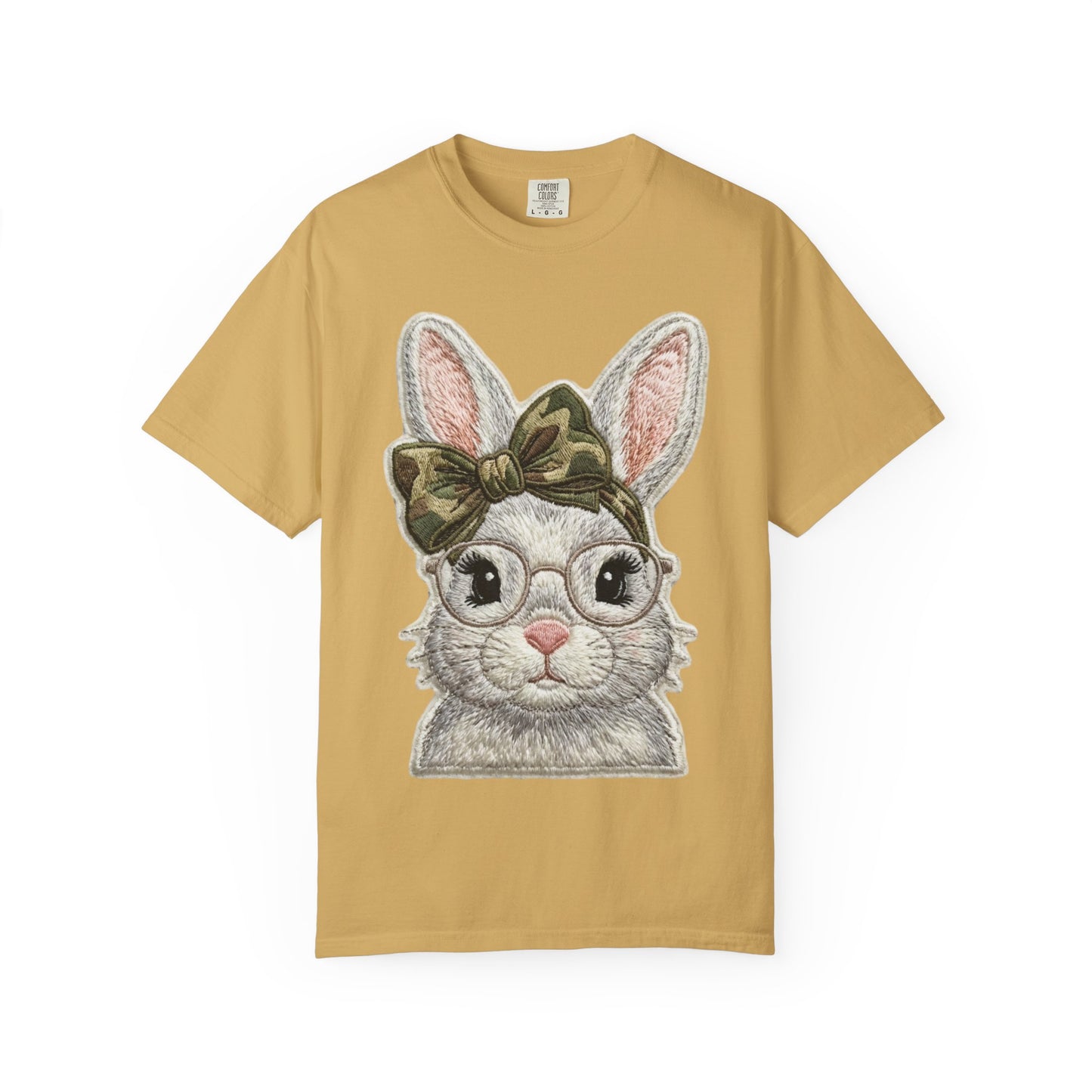 Hipster Bunny Illustration T-Shirt | Bunny with Glasses and Bow