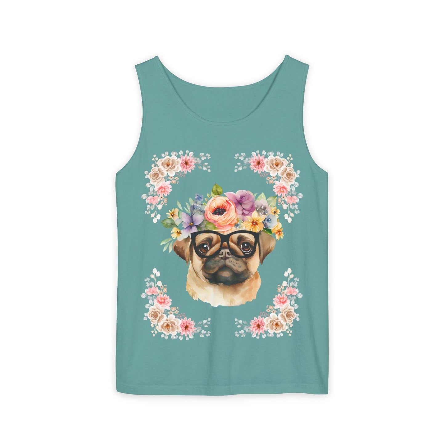 Geeky Goddess Pug Unisex Tank Top