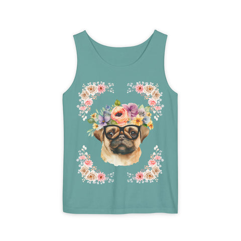 Geeky Goddess Pug Unisex Tank Top