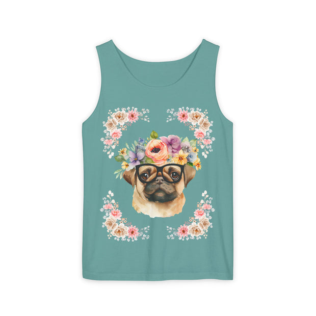 Geeky Goddess Pug Unisex Tank Top