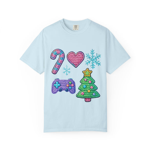 Festive Gamer T-Shirt, Christmas Tee, Gamer Shirt, Holiday Apparel, Unisex Christmas Gift, Cute Gaming T-Shirt