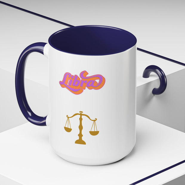 'Libra' Zodiac Accent Coffee Mug