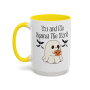 'You and Me Against The World' Accent Coffee Mug