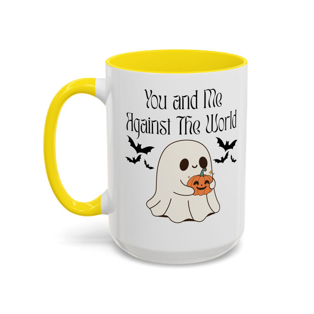 'You and Me Against The World' Accent Coffee Mug