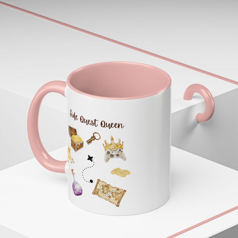 'Side Quest Queen' Accent Coffee Mug