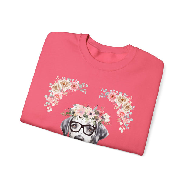Geeky Goddess Dalmatian Unisex Crewneck Sweatshirt