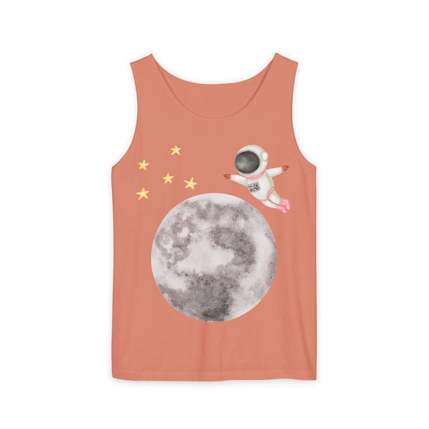 Astronaut Flying To The Moon Unisex Tank Top