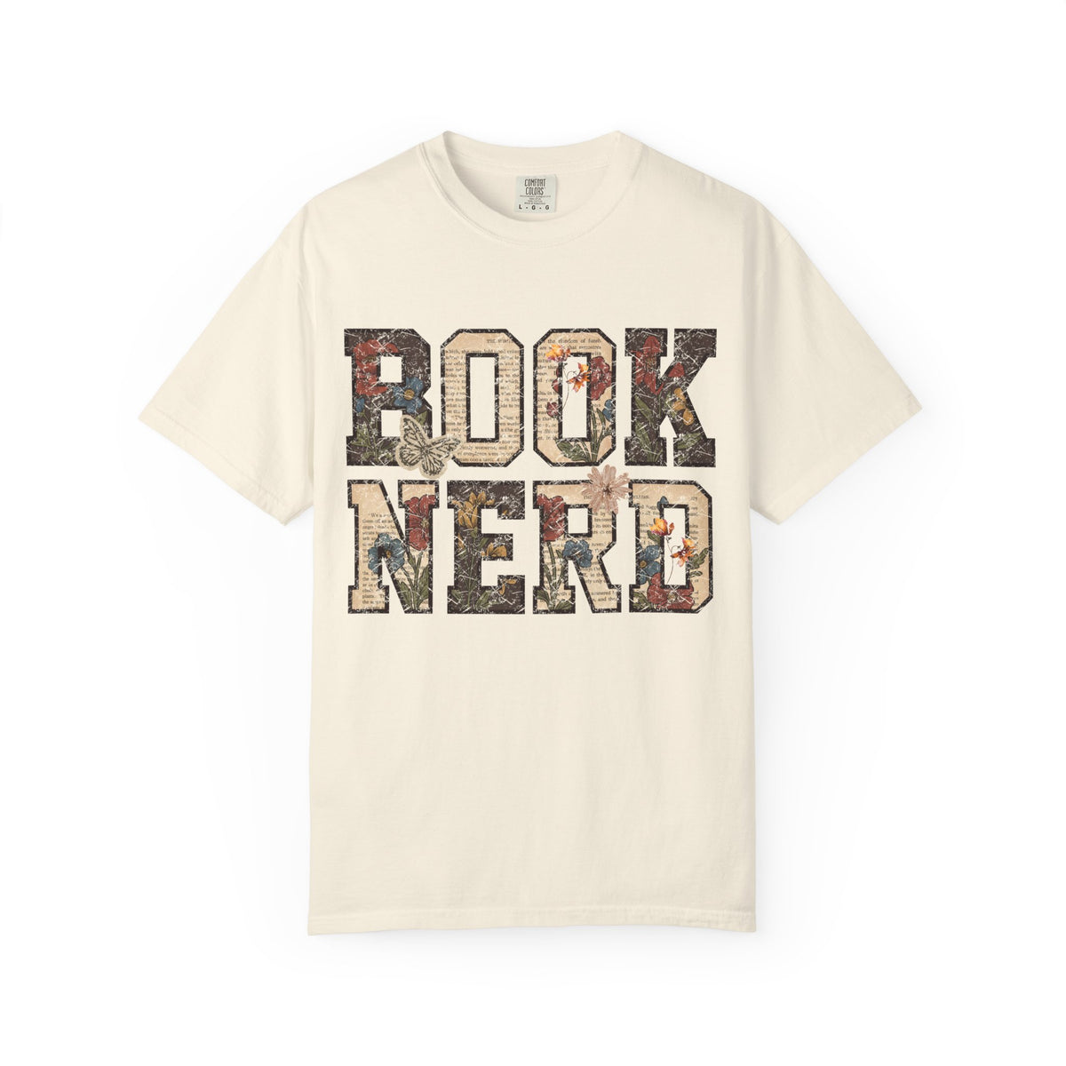 Book Nerd T-Shirt | Vintage Collage Lettering, Reading Lover Tee