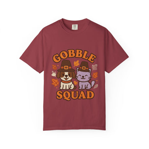 Thanksgiving Gobble Squad T-shirt, Unisex Tee for Pet Lovers, Fall Apparel, Thanksgiving Celebration, Cute Animal Shirt, Seasonal Gift