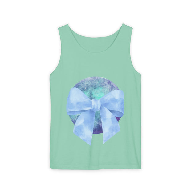 Blue/Green Planet Wrapped In A Bow Unisex Tank Top