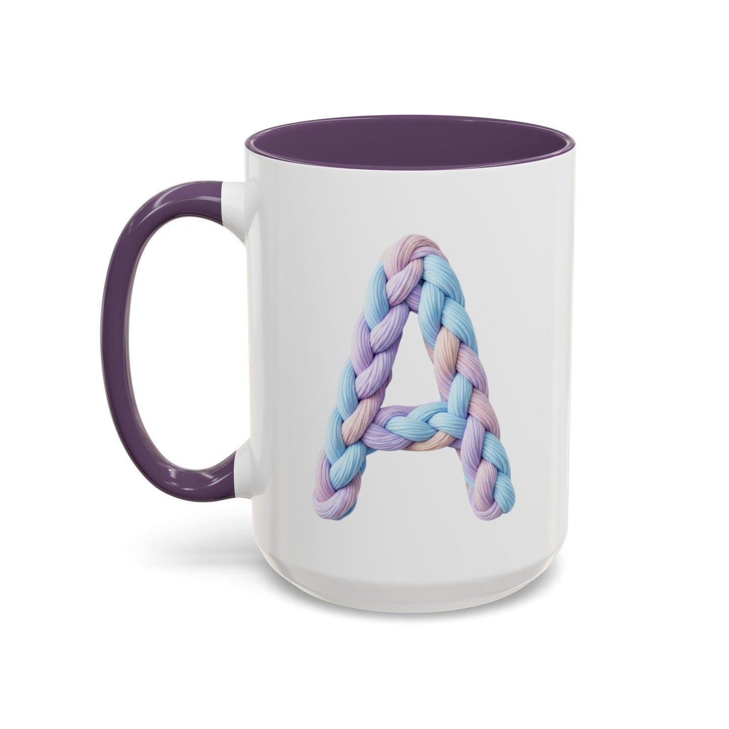 Minimalist Embroidery Typography Accent Coffee Mug | Pastel Thread Design