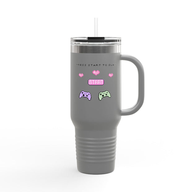 'Press Start To Slay' Insulated Travel Mug. 40oz