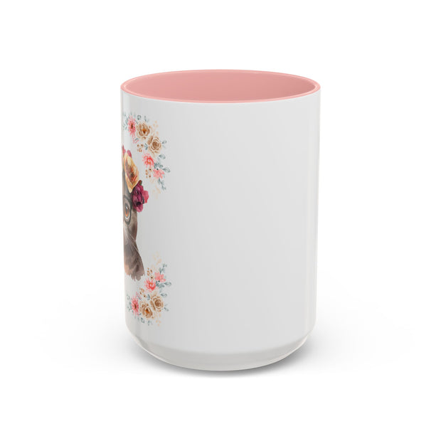 Geeky Goddess Dark Gray Cat Accent Coffee Mug
