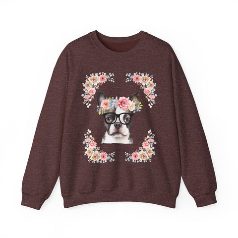 Geeky Goddess French Bulldog Unisex Crewneck Sweatshirt