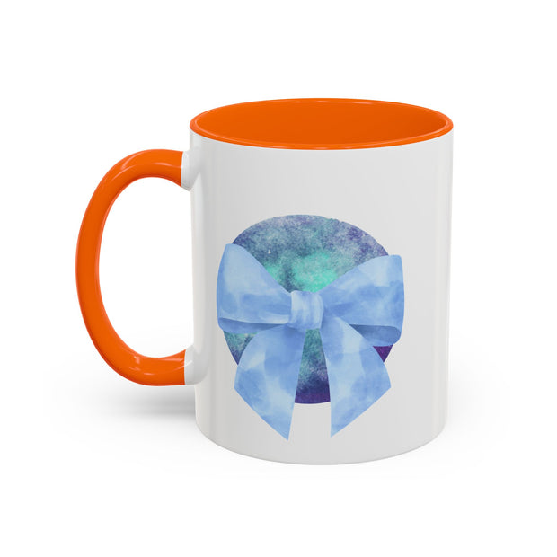 Blue/Green Planet Wrapped In A Bow Accent Coffee Mug