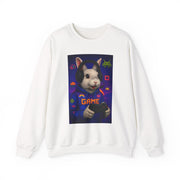 Gamer Bunny Crewneck Sweatshirt | Unisex Lightweight Sweater, Perfect for Gaming, Gifts for Gamers, Cute Animal Sweatshirt, Cozy Apparel