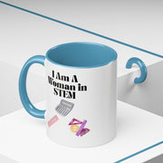 'I Am A Woman In STEM' Accent Coffee Mug