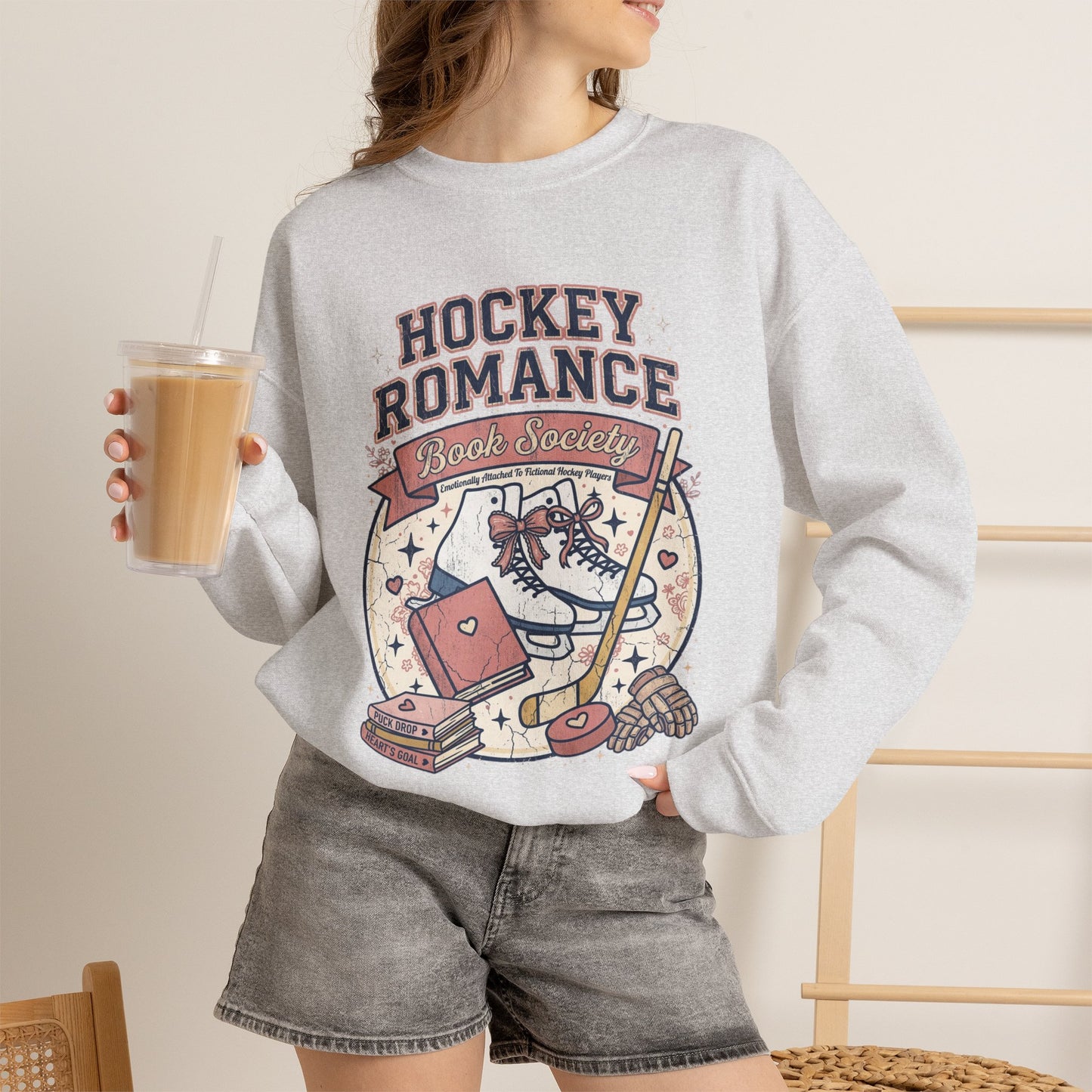 Hockey Romance Sweatshirt, Booktok Hockey Romance Crewneck, Romance Reader Sweatshirt, Cozy Hockey Book Girly Gift