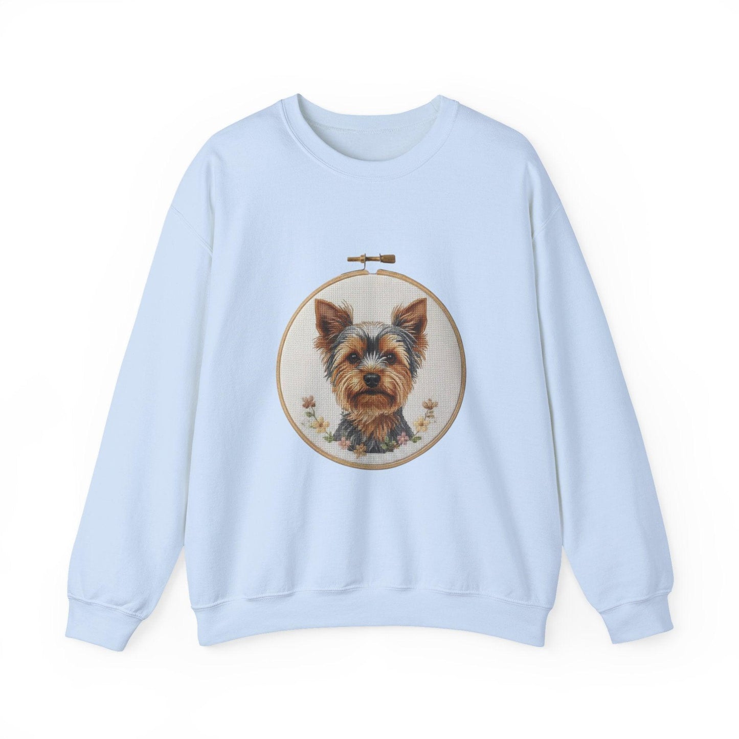 Yorkshire Terrier Portrait Sweatshirt | Embroidery Hoop Dog Art