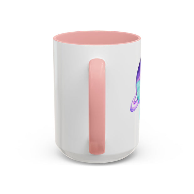 Purple Saturn Wrapped In A Bow Accent Coffee Mug