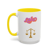 'Libra' Zodiac Accent Coffee Mug