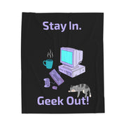 Cozy Geek Out Velveteen Blanket - Perfect for Movie Nights, Gaming Rooms, Cat Lovers, Comfort Gifts, Stay In Style