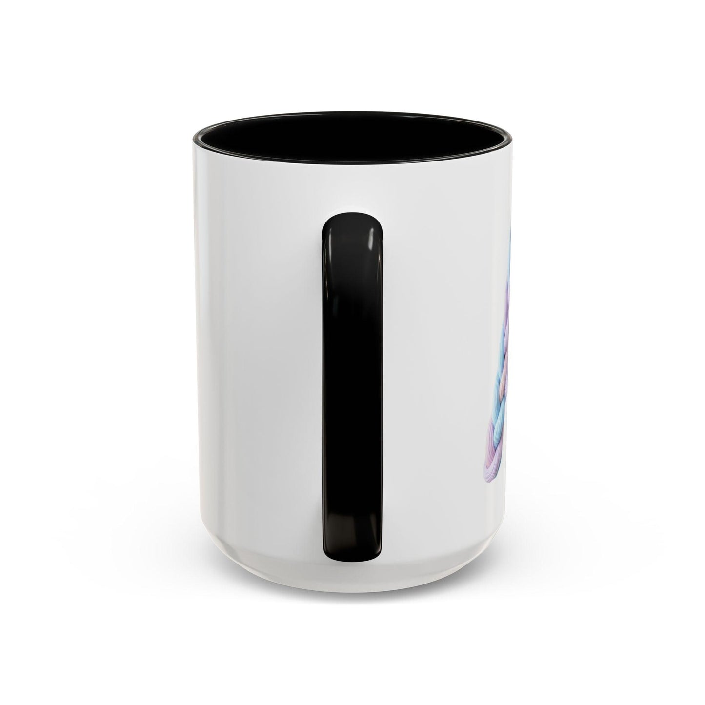 Minimalist Embroidery Typography Accent Coffee Mug | Pastel Thread Design