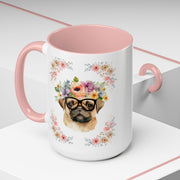 Geeky Goddess Pug Accent Coffee Mug