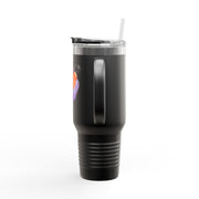 Purple Pumpkin Wrapped In A Bow Insulated Travel Mug, 40oz
