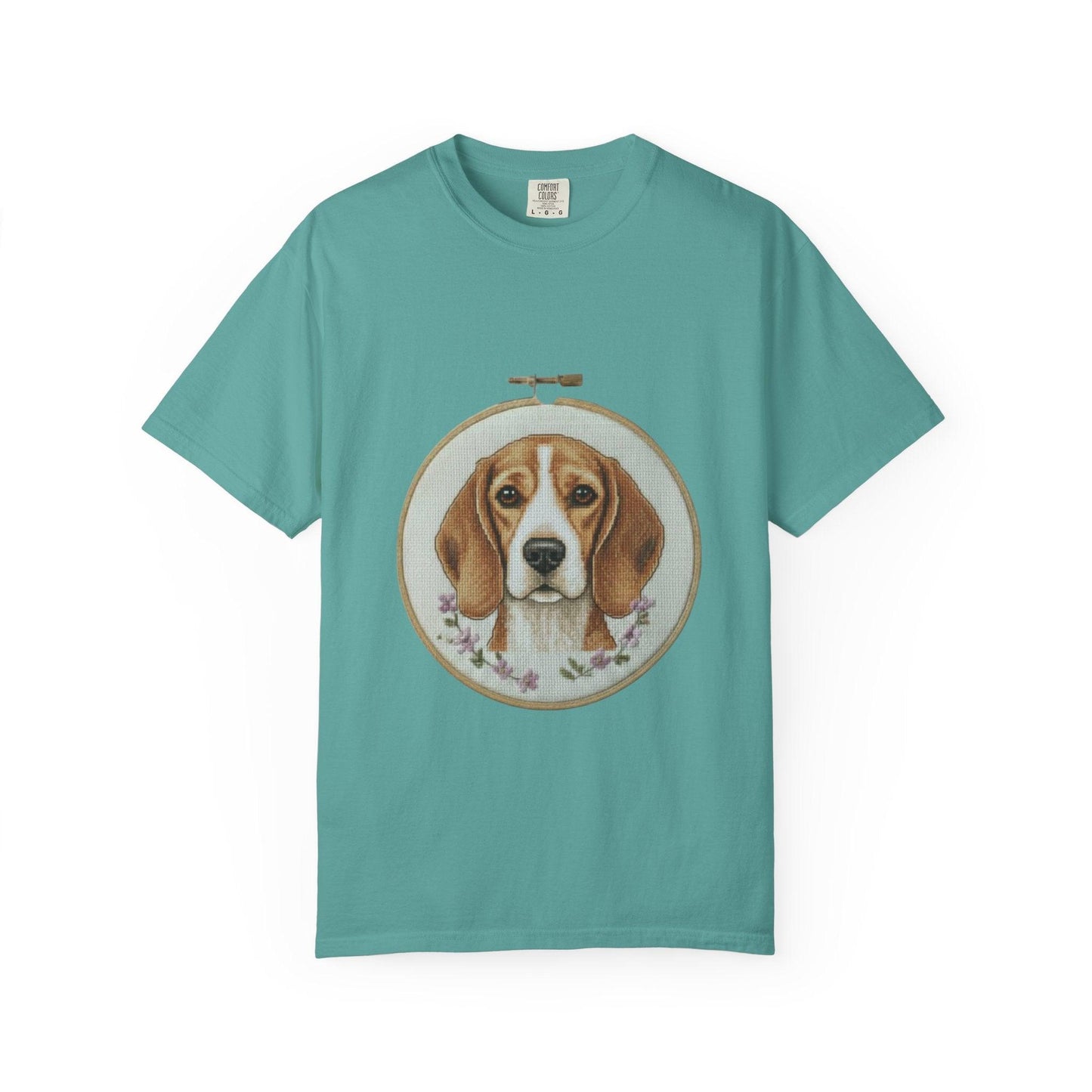 Beagle Portrait Embroidery Hoop T-shirt | Dog Art Tee