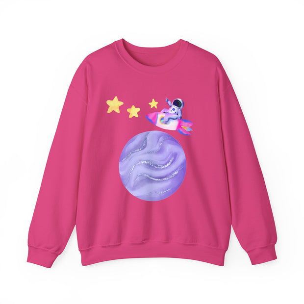 Astronaut Taking Off In Space Unisex Crewneck Sweatshirt