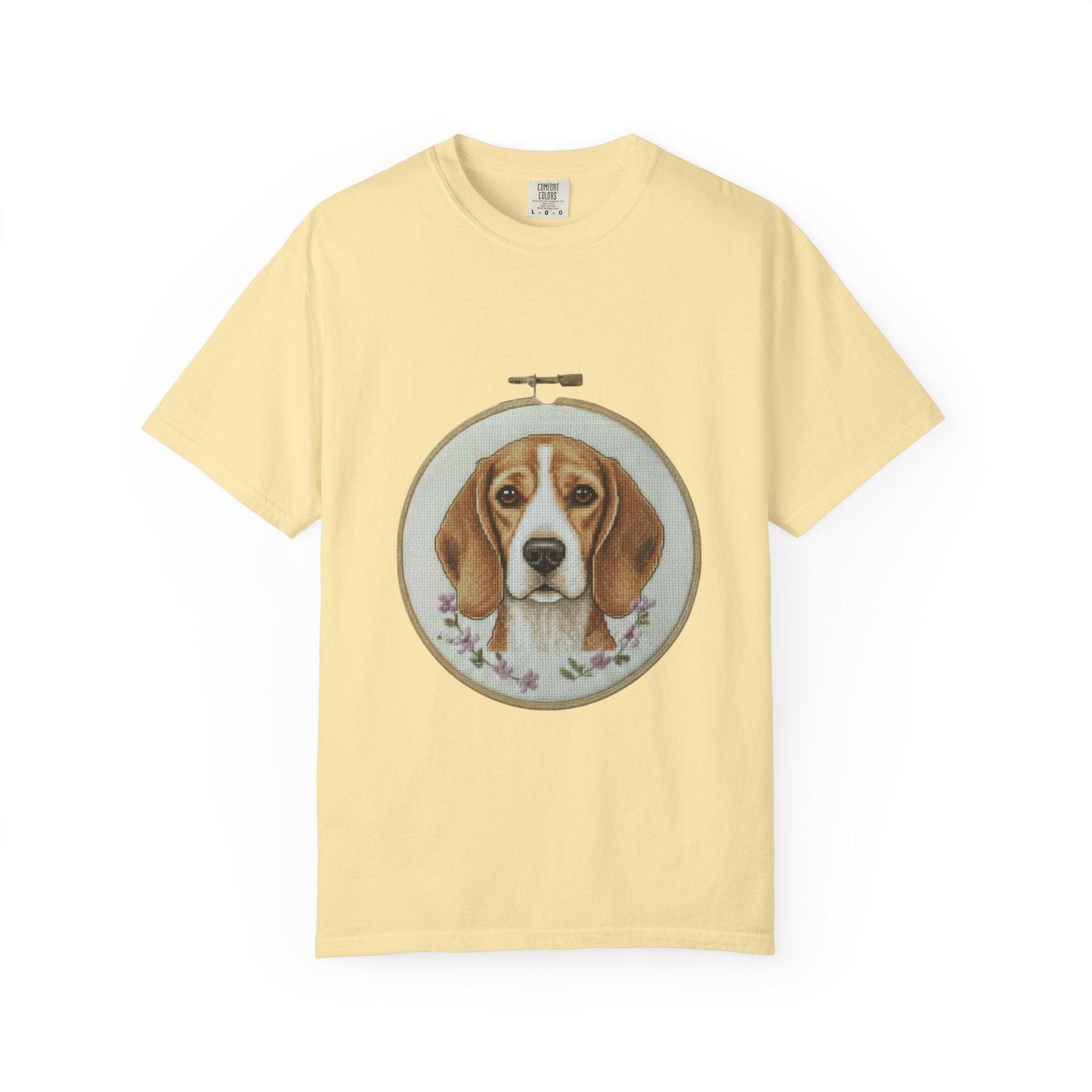 Beagle Portrait Embroidery Hoop T-shirt | Dog Art Tee