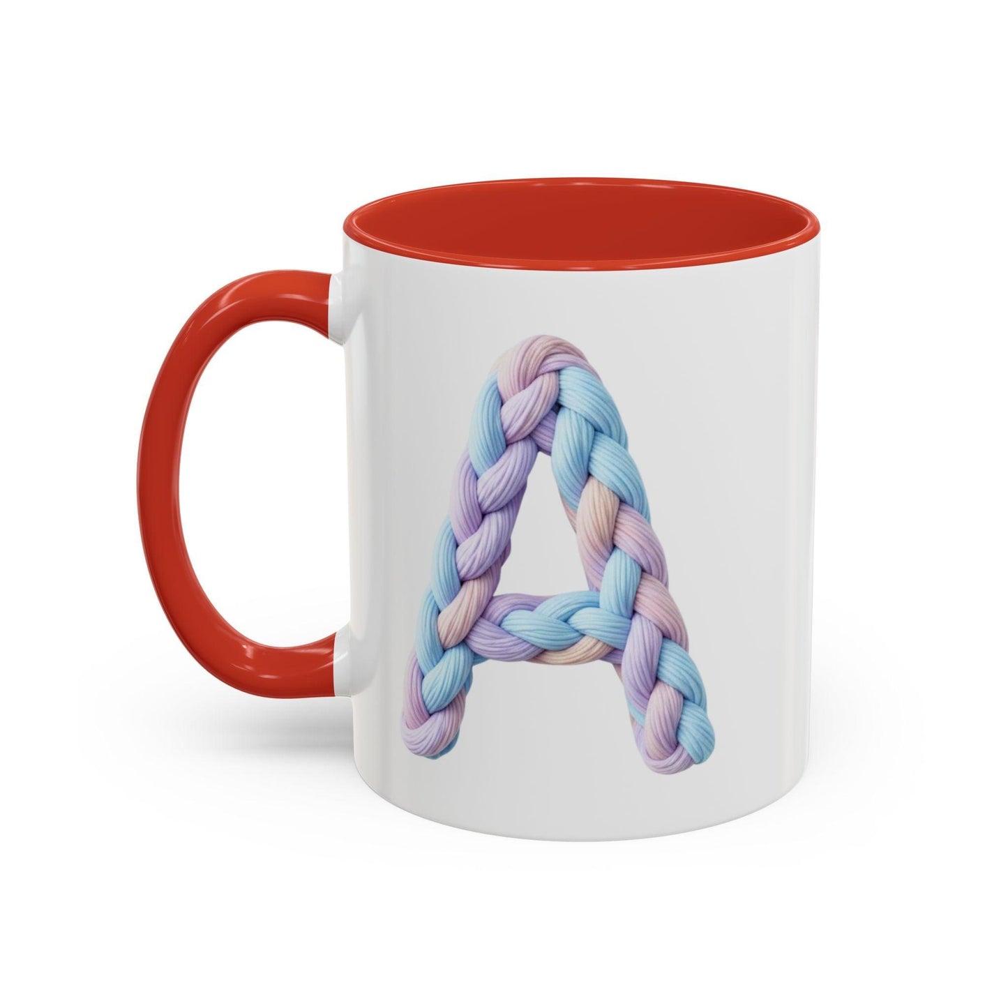Minimalist Embroidery Typography Accent Coffee Mug | Pastel Thread Design