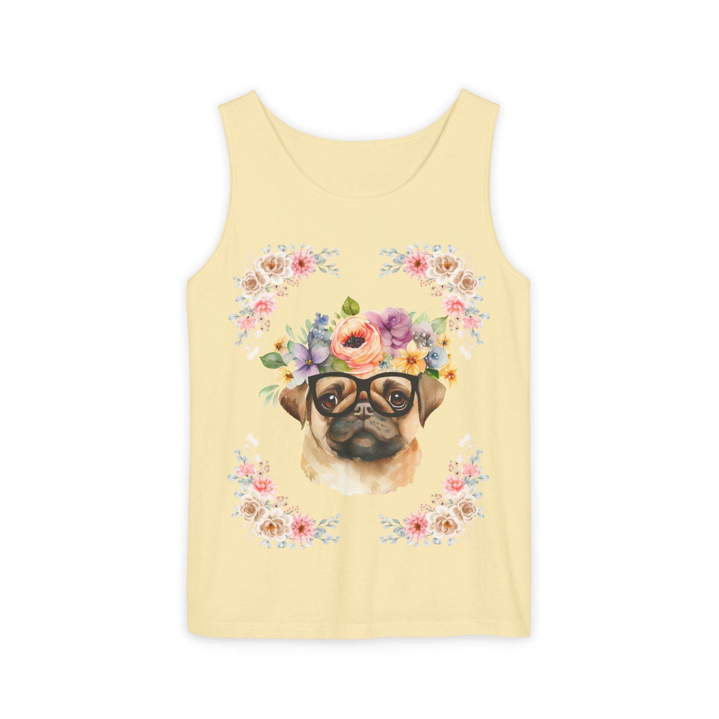 Geeky Goddess Pug Unisex Tank Top