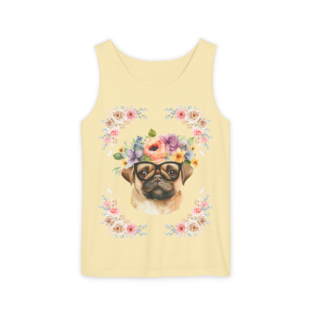 Geeky Goddess Pug Unisex Tank Top