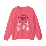"I Am A Woman in STEM" Astronaut Unisex Crewneck Sweatshirt
