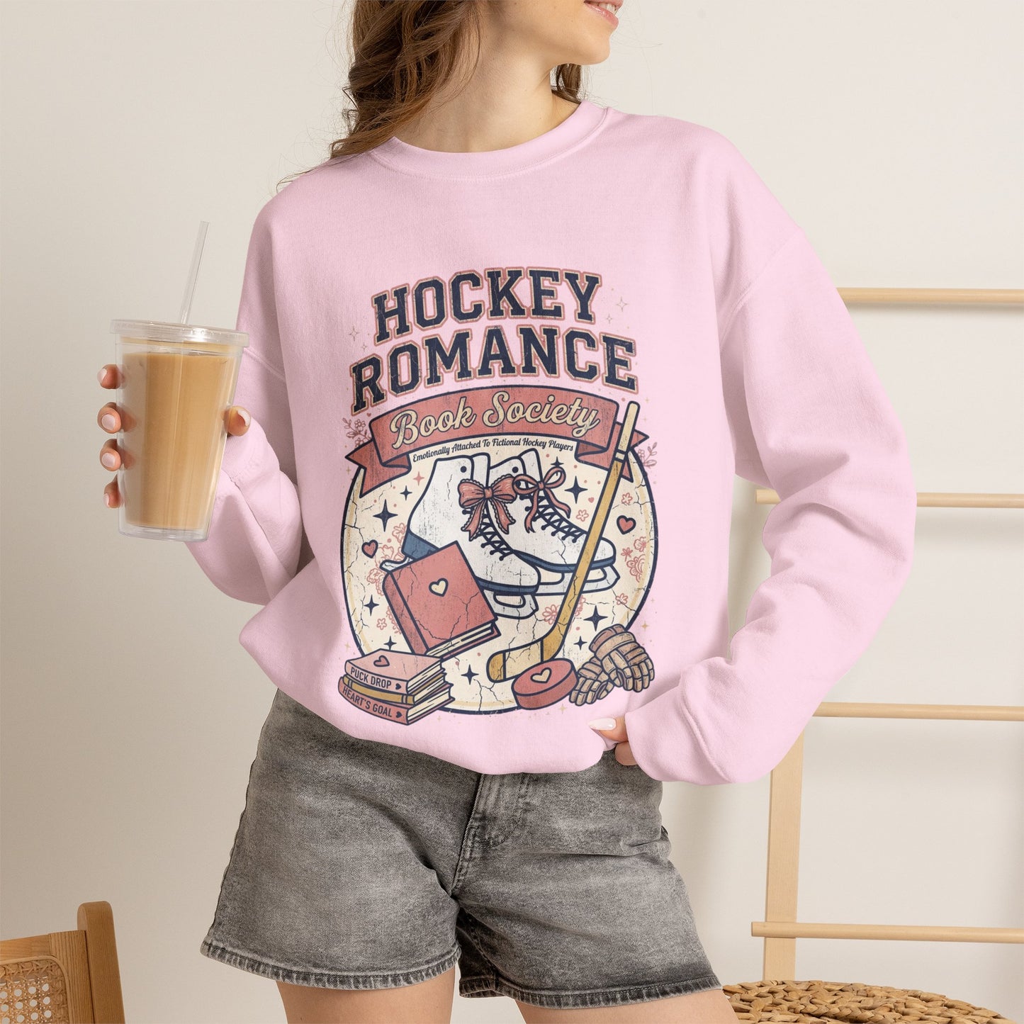 Hockey Romance Sweatshirt, Booktok Hockey Romance Crewneck, Romance Reader Sweatshirt, Cozy Hockey Book Girly Gift