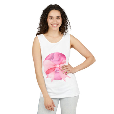 Pink Planet Wrapped In Bow Unisex Tank Top