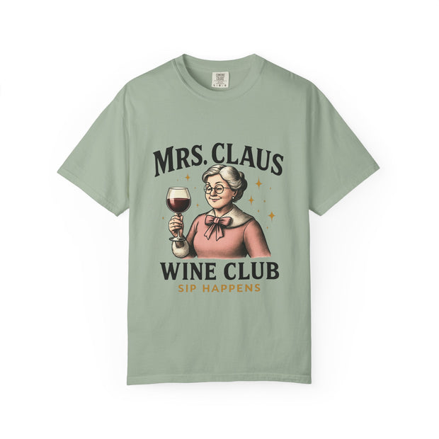 Mrs. Claus Wine Club T-Shirt, Fun Christmas Tee, Holiday Humor Shirt, Unique Gift for Wine Lovers, Mrs Claus Wine Lover Apparel