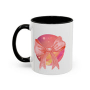 Pink/Yellow Planet Wrapped In A Bow Accent Coffee Mug