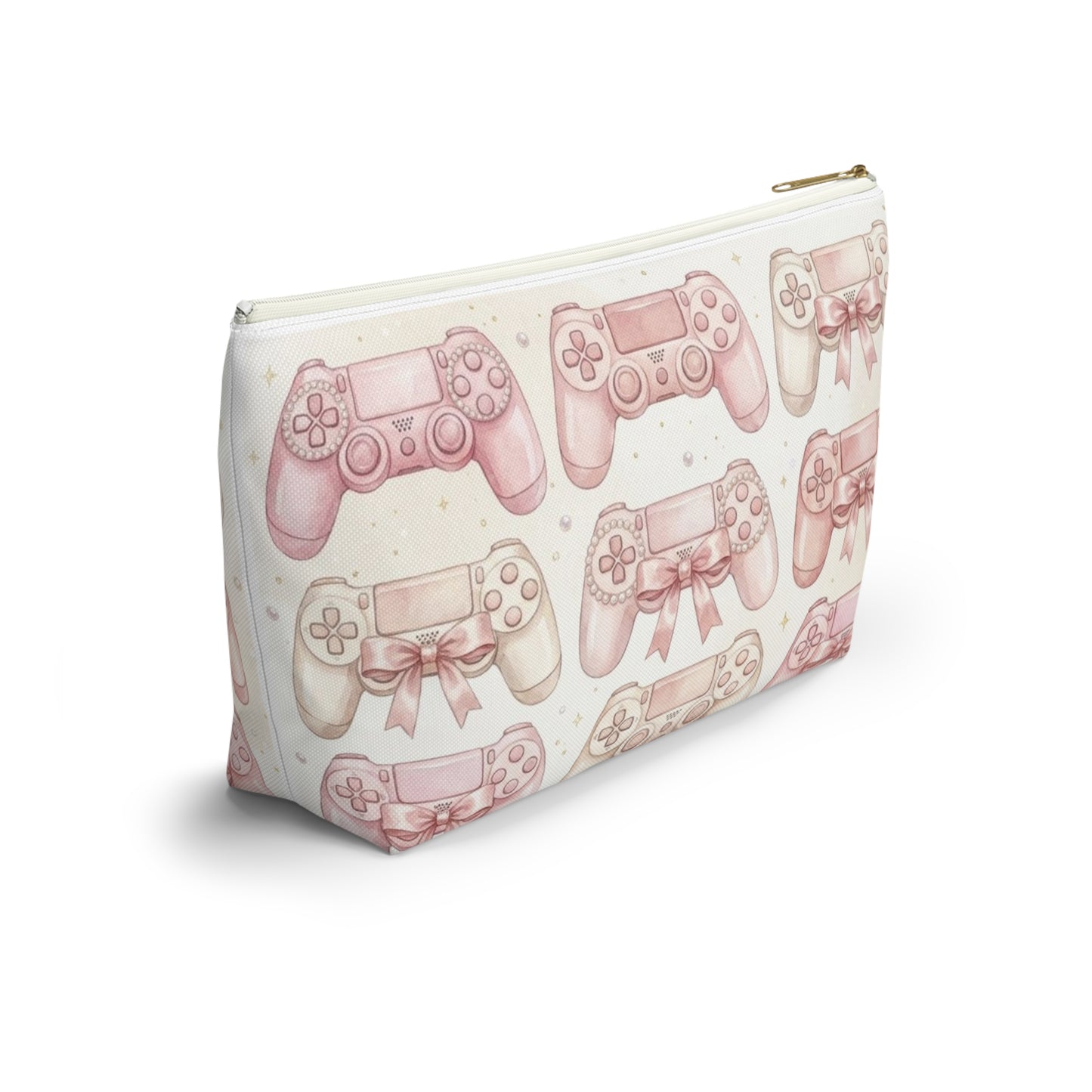 Pink Game Controller Pattern Accessory Pouch