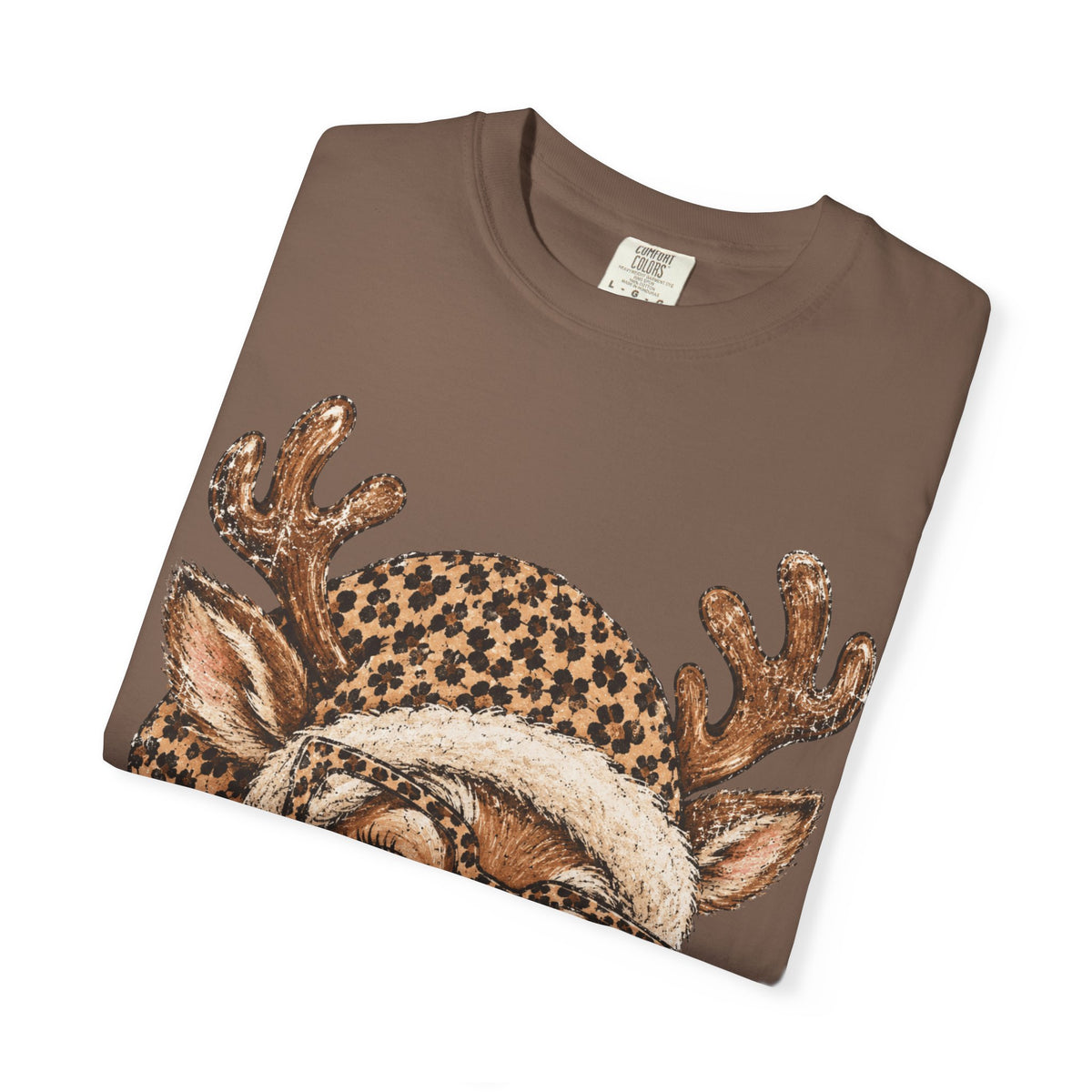 Leopard Reindeer Christmas Shirt, Retro Reindeer Tee, Cheetah Print Holiday Shirt, Cute Christmas T-Shirt, Reindeer Gift for Her