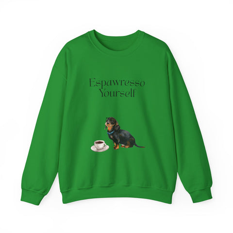 'Espawresso Yourself' Dachshund Unisex Crewneck Sweatshirt