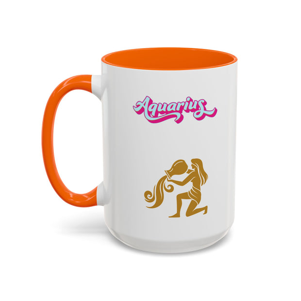 'Aquarius' Zodiac Accent Coffee Mug