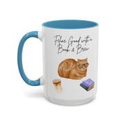 'Feline Good With A Book & Brew' Accent Coffee Mug